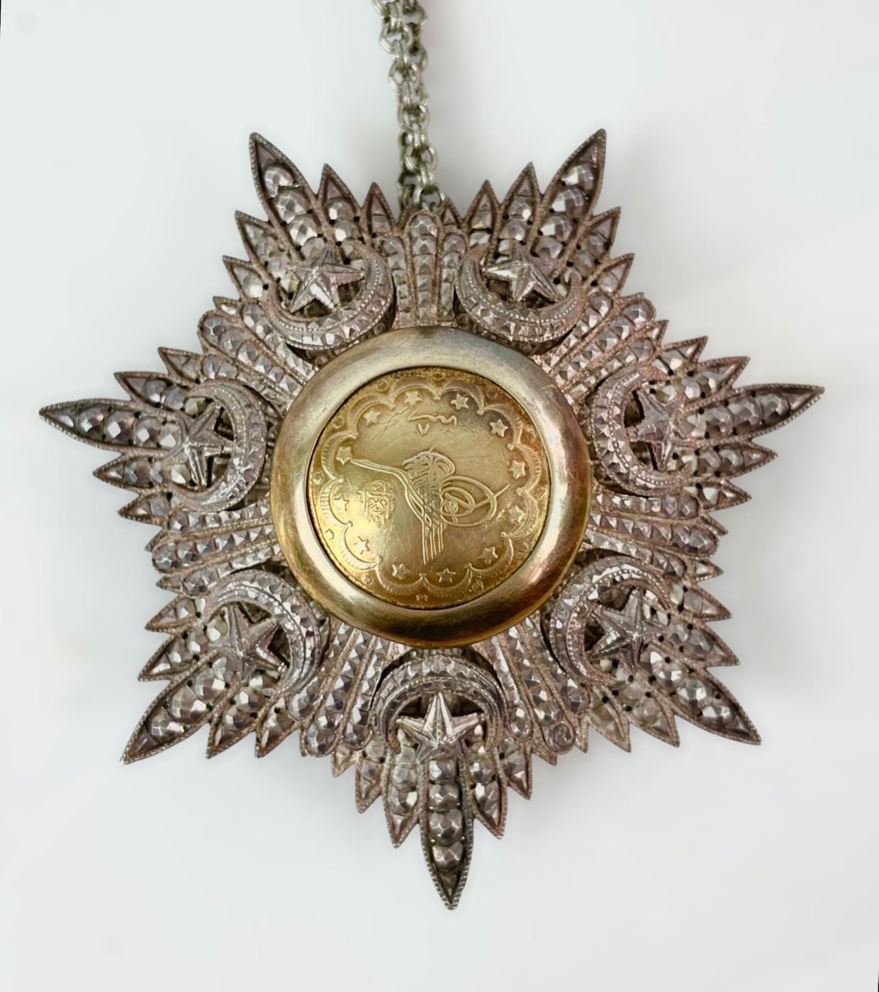 Ottoman Empire Turkish Order Of The Medjidie Silver Military Medal 151 Grams
