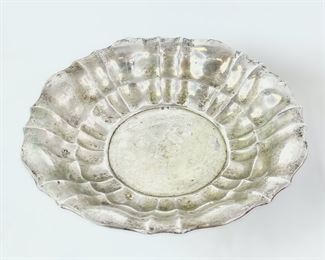 335 Grams Fine Austria Hungary 800 Silver Scalloped 8.5" Footed Bowl
