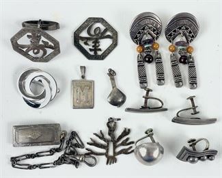 52 Grams Fine Sterling Silver Miscellaneous Jewelry Lot
