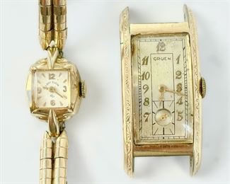 Vintage Gruen & Lady Elgin Gold Filled Mechanical Wristwatches
