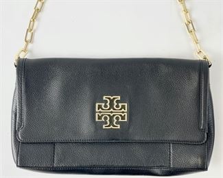 Tory Burch Britten Black Fold Over Handbag
