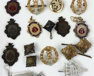 Vintage Military Officer Pips & Middlesex Athletics Pin Pendants
