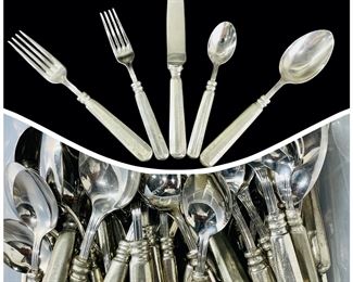 6,000+ Grams Antique Silver or Silverplate see marks Flatware Set Marked 9S VA
