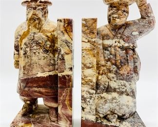 Vintage Figural Marble Book Ends
