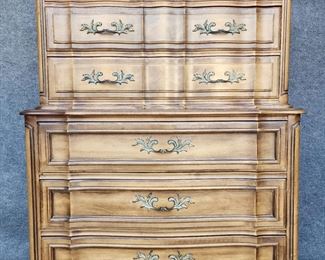 20th Century French Provincial Serpentine Front Tall Dresser Dove Tailed - Great to paint!

