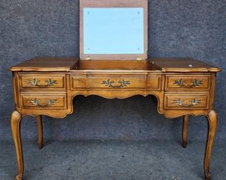 20th Century French Provincial Hollywood Regency Style Vanity Desk - Great to paint!
