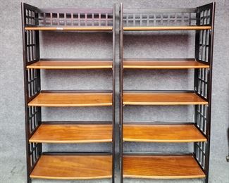 Pair Folding Tall Bookcases
