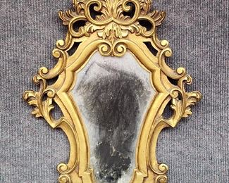 Resin Gilt Painted Wall Mirror Italian Hollywood Regency Style
