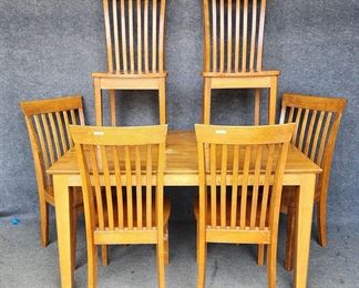 20th c modern style Dining Table & 6 Dining Chairs
