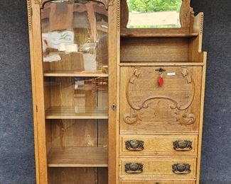 Antique Oak Side by Side Cabinet
