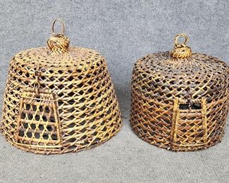 Fancy Rattan Hanging Bird Cages or turn into light fixtures
