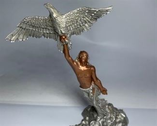1990 Masterworks Fine Pewter The Eagles Gift Pewter Statue
