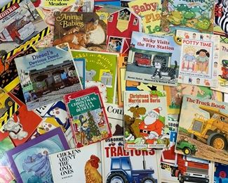 Big Lot of Vintage Childrens Books - Tonka, Blues Clues, Christmas With Morris and Boris, Little Holden Book Baby Mickeys Book Of Shapes, Animal Babies, Three Little Kittens, and More
