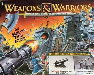 Vintage 1994 Pressman Weapons & Warriors Castle Combat Set Game - Includes Boards and Pieces
