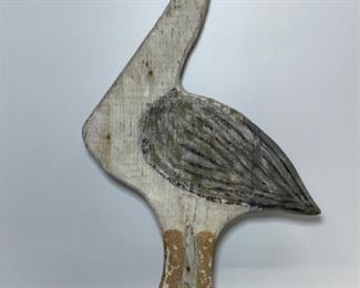 Antique Folk art Wooden Painted Bird
