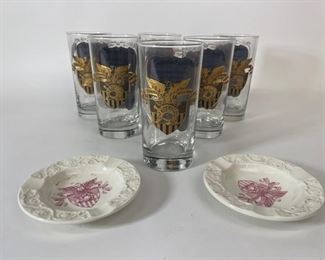 Vintage - MCM West Point USMA "Benny Havens, Oh!" 6 Highball Glasses

