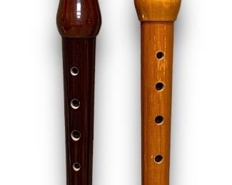 Lot of x2 Vintage German-Made Recorders Including: a Wooden Hohner Konzert Recorder and a Wooden Sonata Recorder
