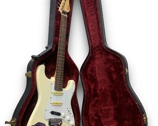 Beautiful Off-White 1986 Fender Stratocaster Electric Guitar Made in Japan w/ a Floating Bridge and a Professional Hard Shell Carrying Case!
