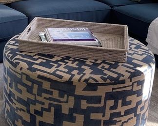Custom ottoman, large tray