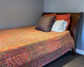 Sleigh Bed, luxury lines, custom pillows