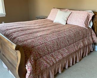 Sleigh Bed, custom bedding, luxury linens