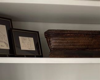 Artwork, vintage baskets
