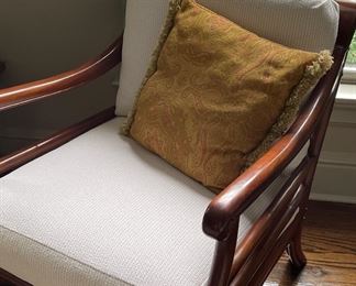 Cutom chair, white cushions