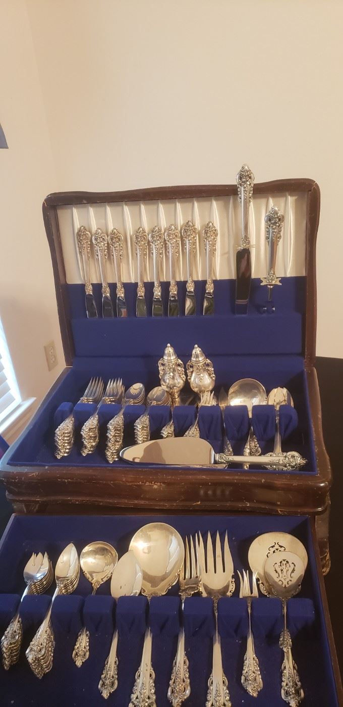 Grand Baroque Sterling Silver Flatware & Serving Pieces 