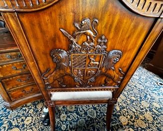 Back of desk chair Maitland Smith “Coat of Arms”