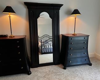 Beauty and the Beast-esque side chests and mirror by Hooker
