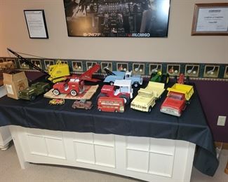 VINTAGE METAL TOY TRUCKS AND CARS