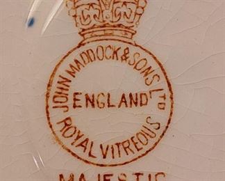 John Maddock & Sons Royal Vitreous 
“Majestic “ china.