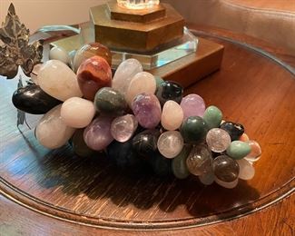 Jade and gemstone polished rock bundle of grapes