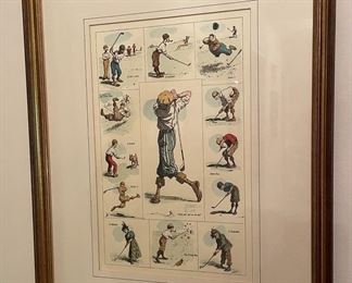 Comical Golf Swing Print