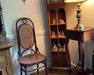 tall grandmother clock with shelves