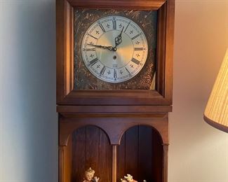 Butler Clock with shelves ( early Hummel figurines)