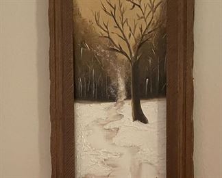 Winter path Painting Signed