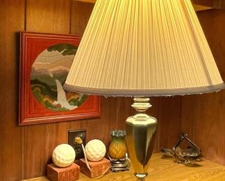 Pair of brass table lamps - 