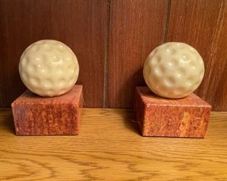pair of Golf ball bookends 