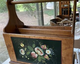 Hand-painted magazine rack