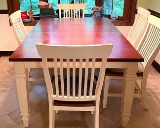 Two tone Farmhouse table with 6 chairs