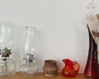 Antique oil lamps