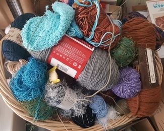 Large basket of yarn