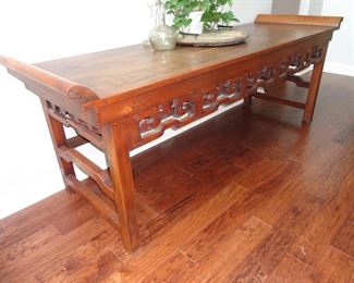 20th Century Chinese Alter Table.  General wear and good overall condition (water spot shown) 18" deep x 60" wide x 36" high
