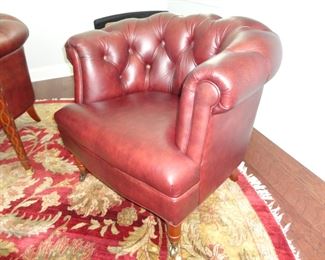 Club Chairs w/rollers 36" w x 30" h x 30" d/ tufted faux leather style/ perfect for your game room