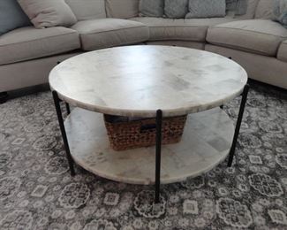 Hooker Melange Blythe Cocktail Table/made from Metal & White Onyx/40' round x 18" tall/ weighs 145 lbs so bring a helper to move!!!