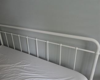 King Bed from Ashley Furniture/White metal with footboard