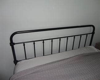Queen Size Black Metal Bed by Ashley/Guestroom so like NEW/comes with the Cool Gel Mattress 