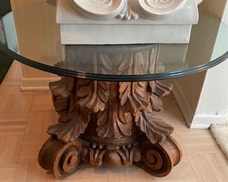 Ornate Glass Top Table