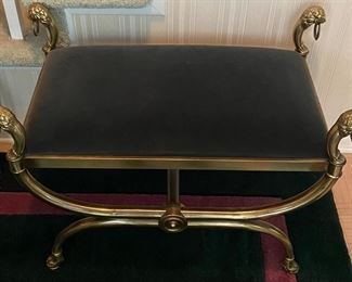 Heavy Brass Neoclassical Bench Seat